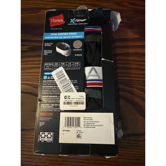 Hanes Premium Mens Xtemp Total Pouch Boxer Briefs 3 Pack, Black, Size S, NWT - Picture 2 of 2